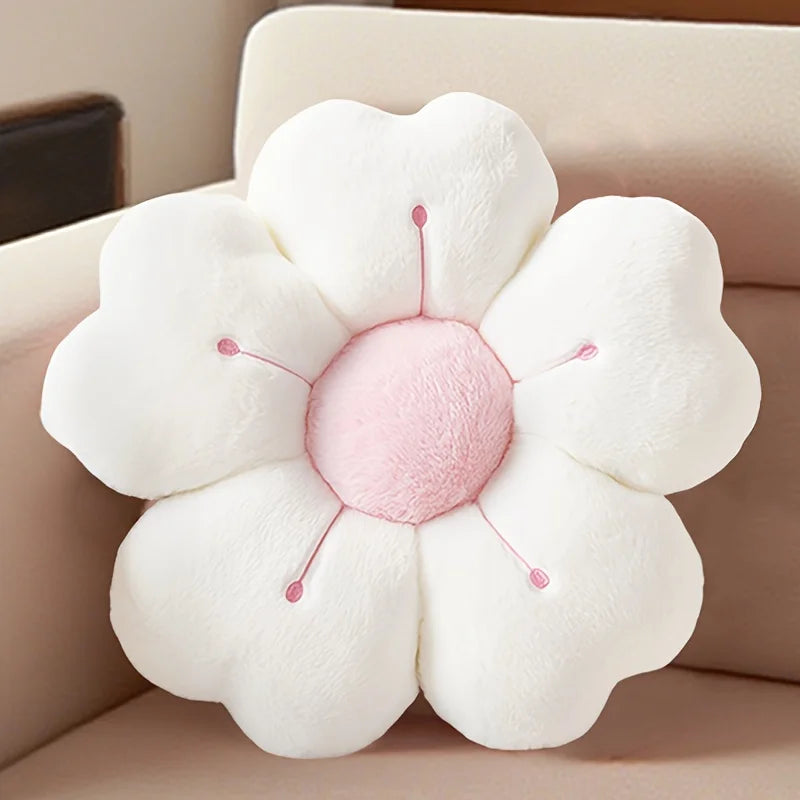 Pink / White Daisy Flower Throw Pillow Small or Large
