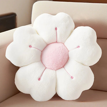 Pink / White Daisy Flower Throw Pillow Small or Large
