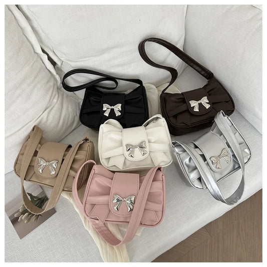 Sweet Bow Small Underarm Bag PU Leather