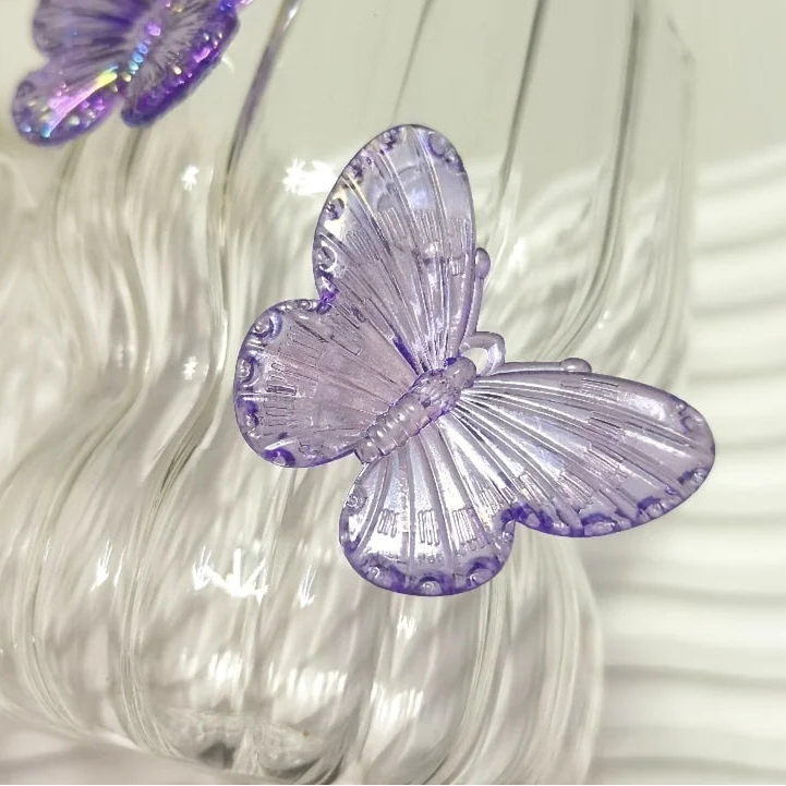 Cute & Stylish 3D Butterfly Glass in Pink or Purple