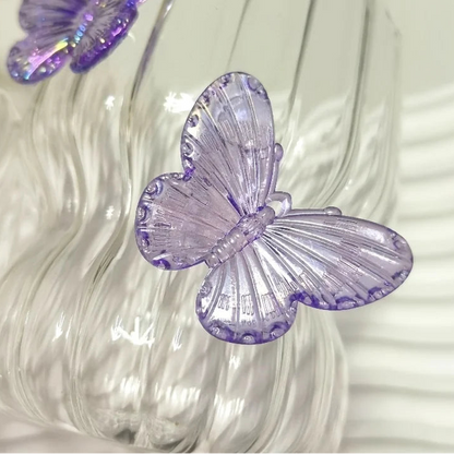 Cute & Stylish 3D Butterfly Glass in Pink or Purple