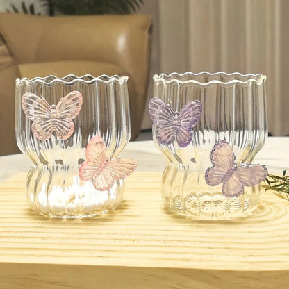 Cute & Stylish 3D Butterfly Glass in Pink or Purple