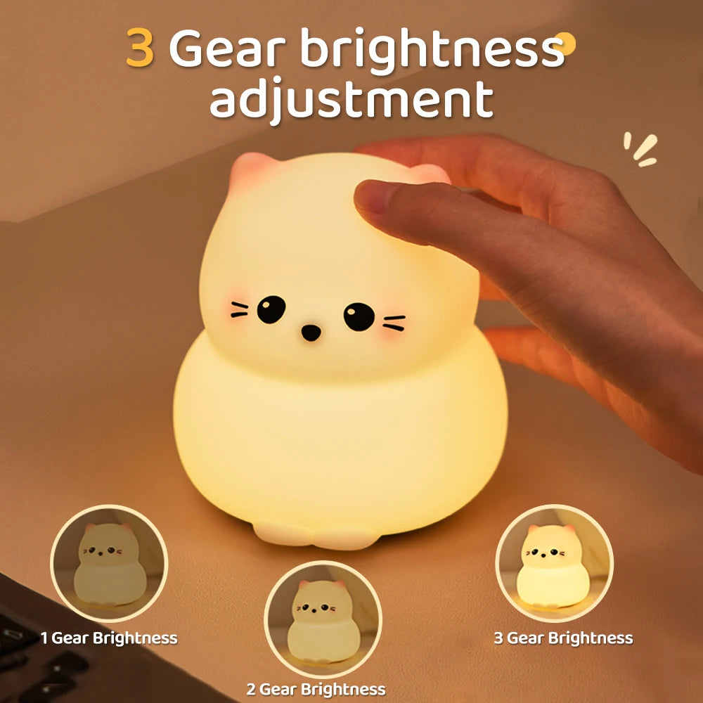 Cat Night Light USB Rechargeable Room Decor