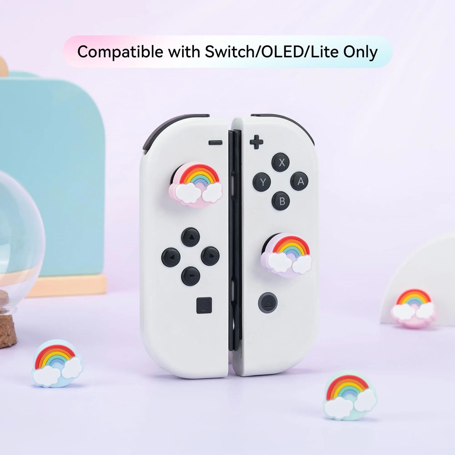 Rainbow Cloud Joycon Thumb Grip Caps for Nintendo Switch/OLED/Switch Lite 4PCS