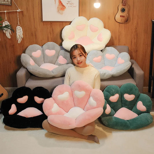 Kawaii Cute Cozy Plush Bear Paw Cushion Home Decor
