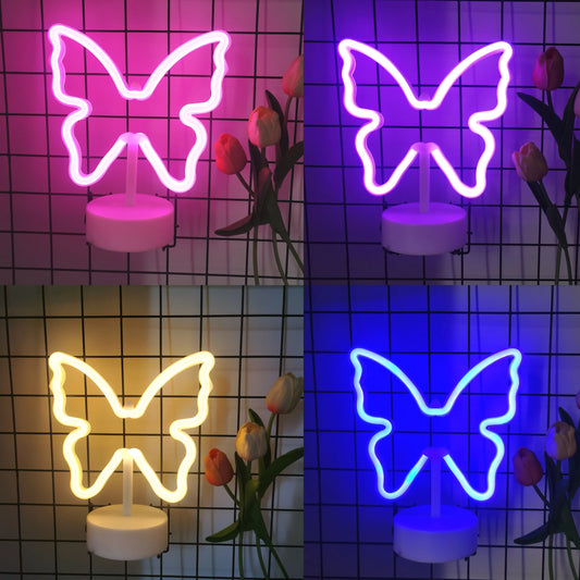 Colorful Desktop Butterfly Neon Light