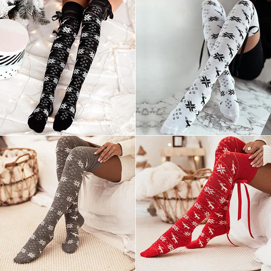 Winter Warm Christmas Multi-color Knee Socks