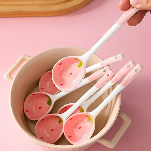 Kawaii Strawberry Ceramic Spoon