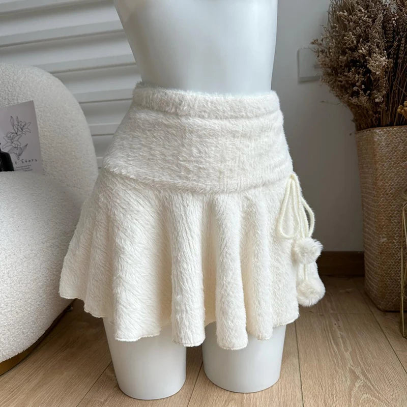 Kawaii White Preppy Mini Skirt