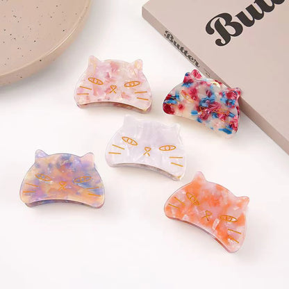 1pc Cat Cute Shell Pearlescent Animal Claw Hair Clip