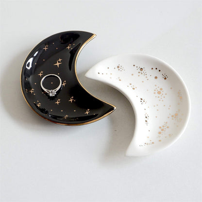 Ceramic Moon Shape Jewelry Dish Trinket Tray